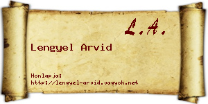 Lengyel Arvid névjegykártya